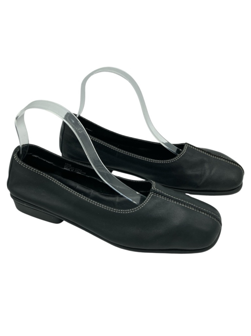 What's What by Aerosoles Leather Contrast Stitch Square Toe Flats